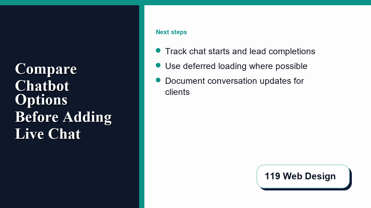 An agency developer guiding a client team member through a visual chatbot editor dashboard during a website handoff session.