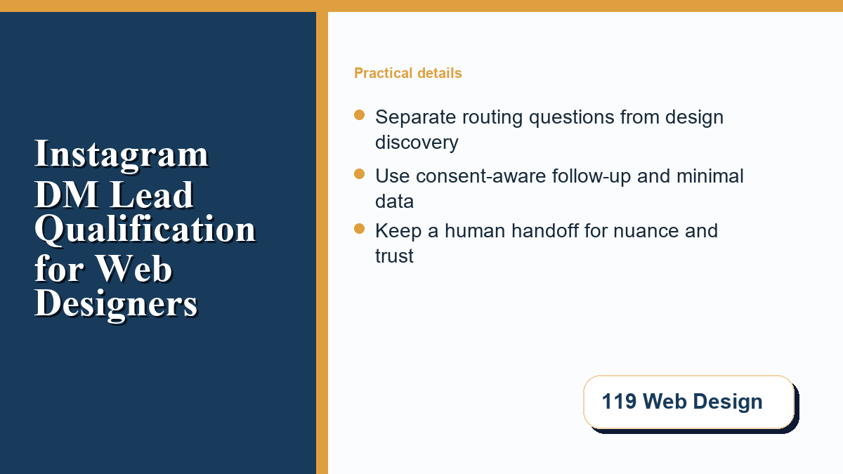A four-question Instagram DM qualification flow for a web design agency