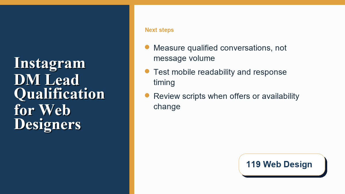 A privacy-aware handoff from Instagram qualification to a web design specialist